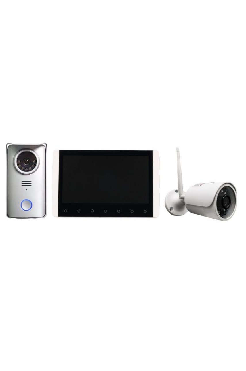 Wi-Fi комплект видеодомофон с камерой видеонаблюдения "Lermom"С70-S70-L70